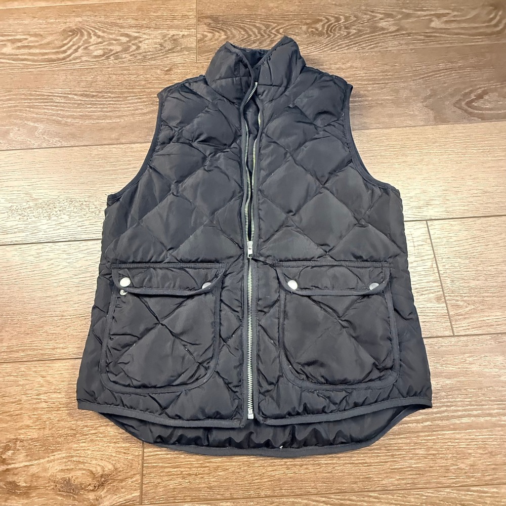 WOOLRICH Womens Quilted Down Vest Black Puffer Sleeveless Jacket Size S